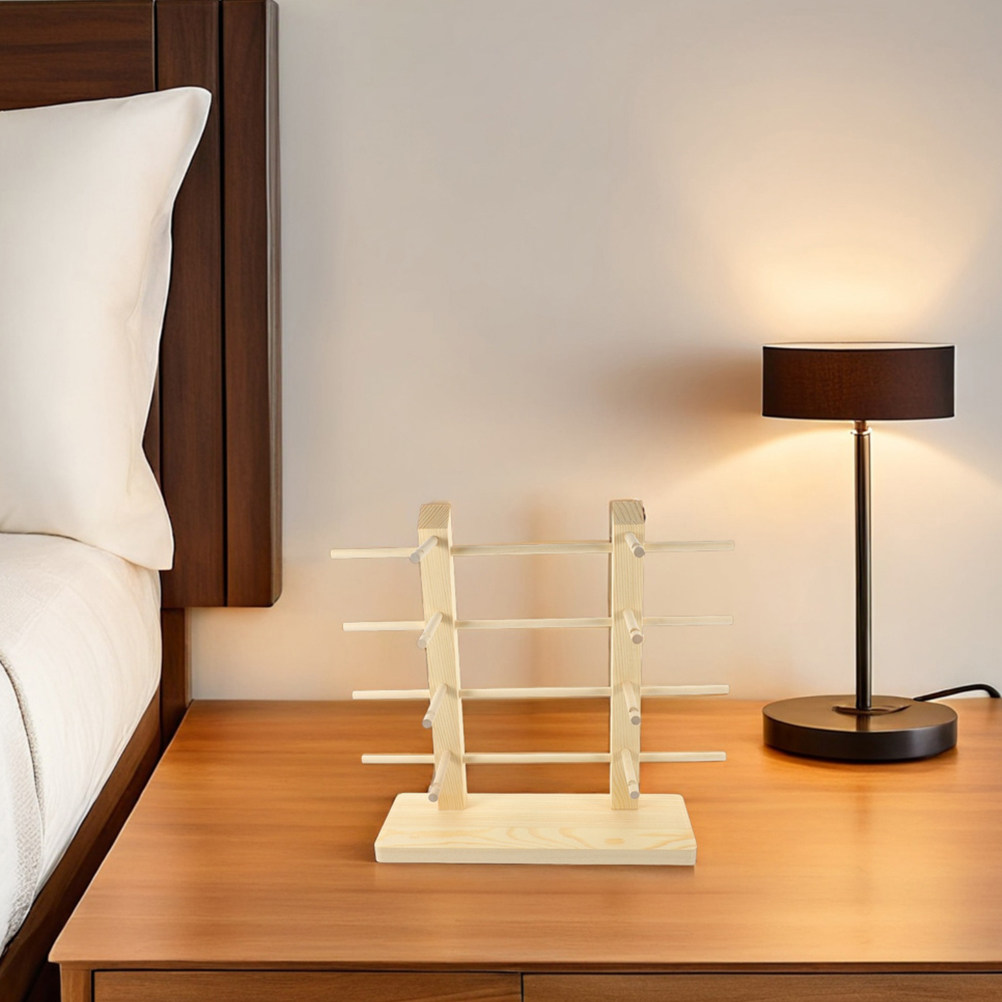 Display Stand Wood - قطعتان من حامل عرض النظارات الشمسية