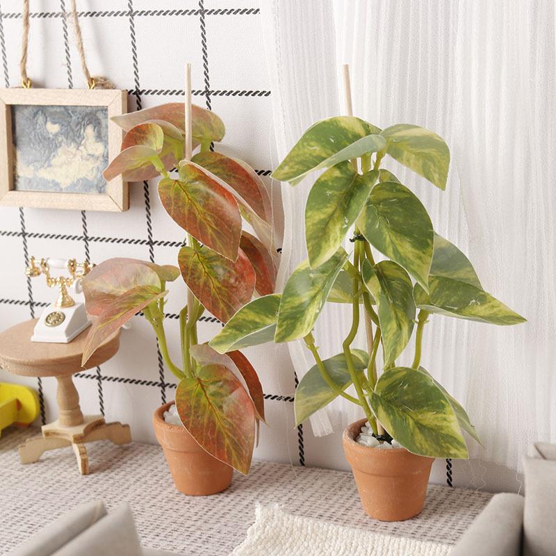 Bonsai Garden Decor - 1/12 دمية محاكاة النباتات الخضراء بونساي