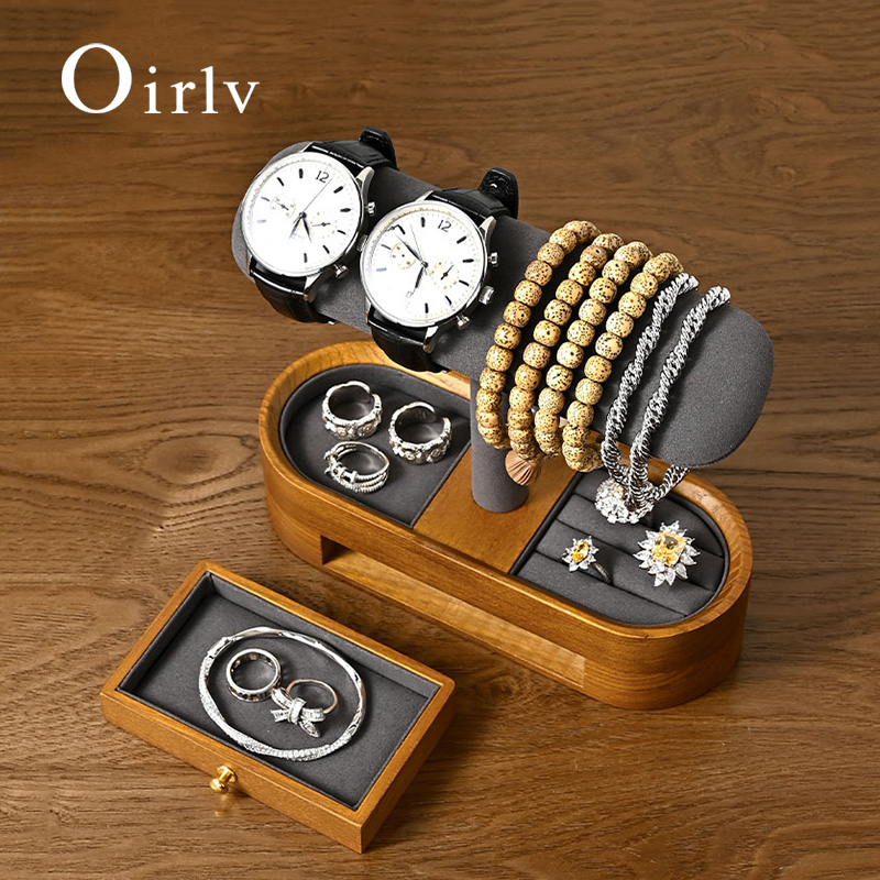 Oirlv خشب متين ساعة منظم الرف  - مراجعة Display Stand Wood وسعره